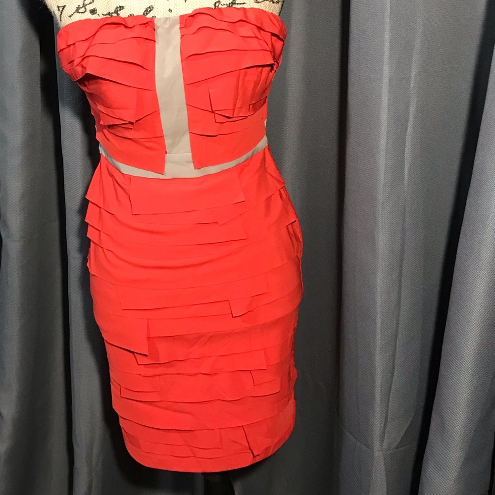 Gianni Bini strapless orange dress